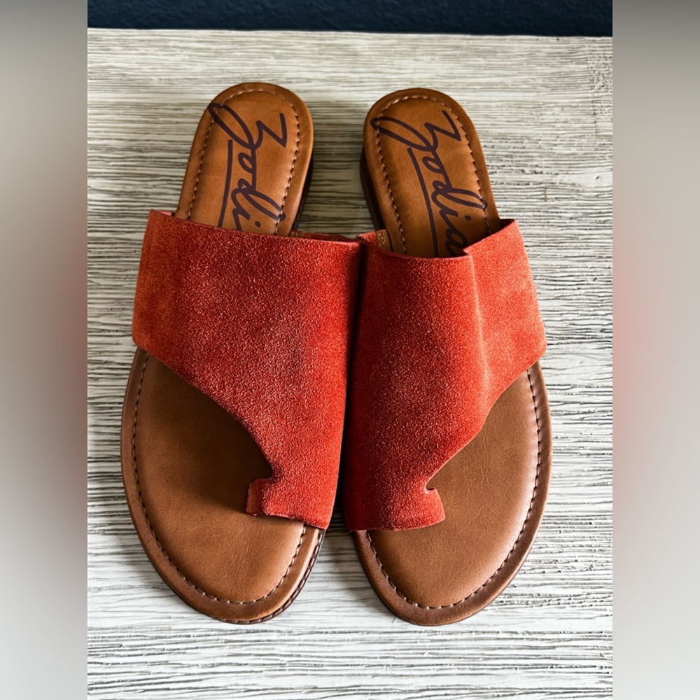 🆕 Zodiac Giada Vibrant Dark Orange and Rich Brown Sandals